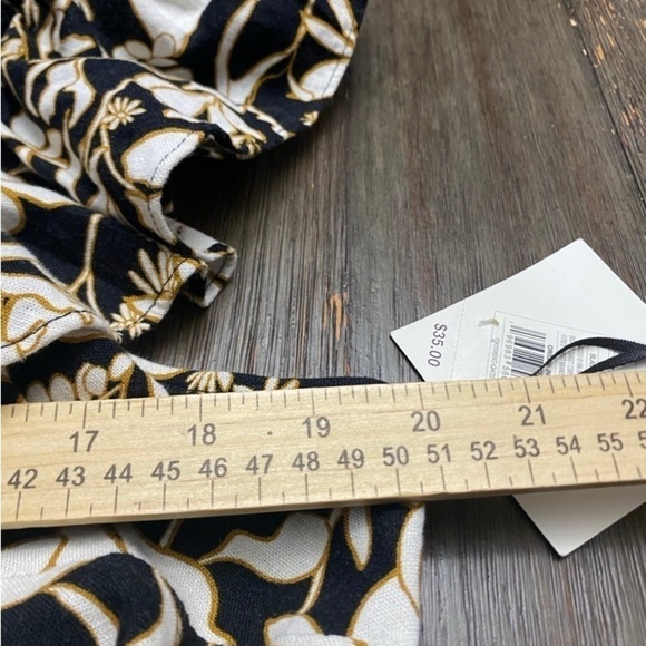 NWT Ava & Viv Midi Dress Floral Linen Blend Smocked Sleeveless Ruffle Size 1X - Picture 7 of 9